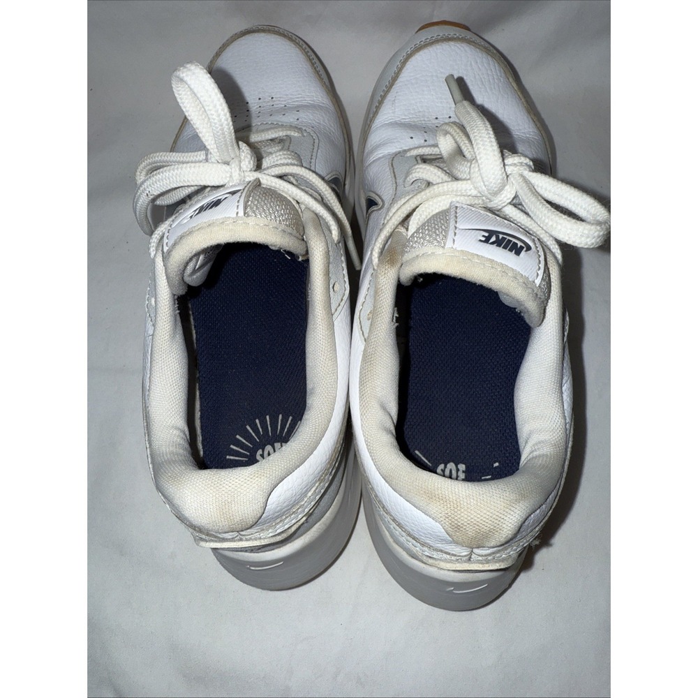 Nike Varsity CN9146-100 Youth 5 Running Shoe White Midnight Navy Leather Sneaker - Picture 5 of 8